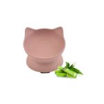 COMEDERO GATO BAMBOO ELEVADO ROSA