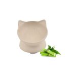 COMEDERO GATO BAMBOO ELEVADO BEIGE