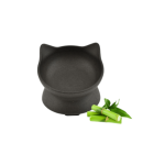 COMEDERO GATO BAMBOO ELEVADO NEGRO